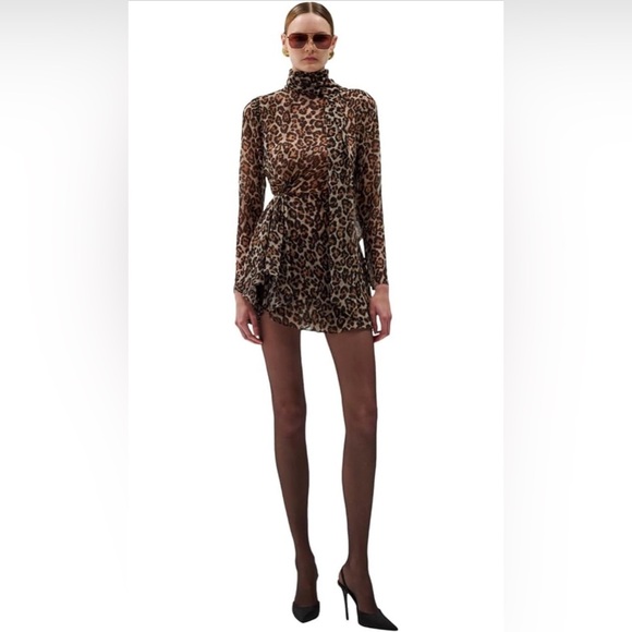 Dresses & Skirts - Ronny Kobo Carlotta Dress Size XL NWT Leopard Print Long Sleeve Dress